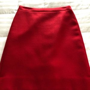 2P JCrew red Pencil skirt - wool and lined